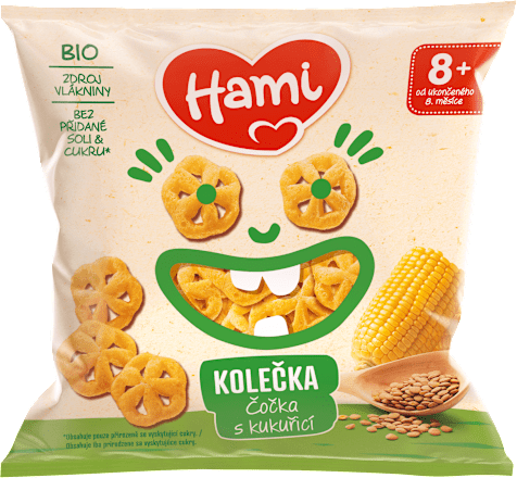 Bio čočkové křupky s kukuřicí Hami