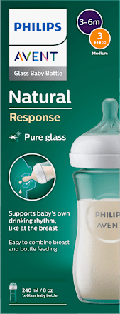 skleněná kojenecká lahev Natural Response 3-6m, 240ml PHILIPS AVENT