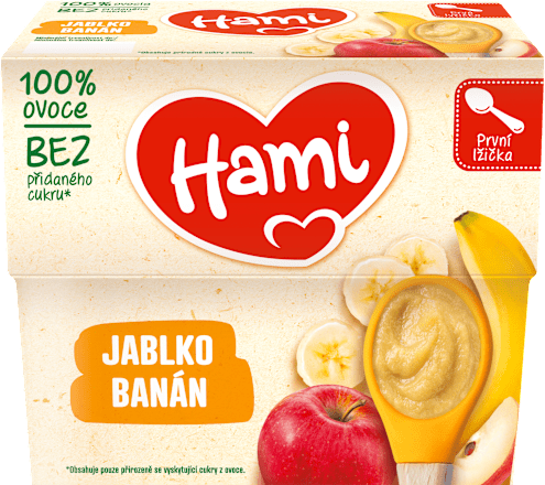 přesnídávka 100% ovoce jablko a banán Hami