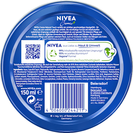 Creme in der Dose Natural Touch NIVEA