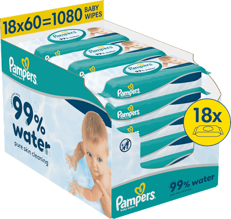 Feuchttücher 99 % water (18x60 St) Pampers baby-dry