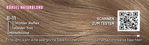 Intensiv Creme Coloration Permanenter Aufheller  - Nr. 8-11 Kühles Naturblond Palette