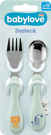 Комплект прибори за хранене, от 12. месец, различни цветове/мотиви babylove