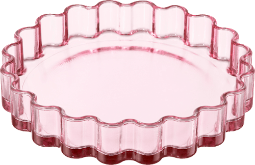 Schale aus Glas, gewellt, rosa (19x3,5 cm) dm home
