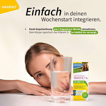 Vitamin D3 + K2 Wochendepot Kapseln 10 St sanotact