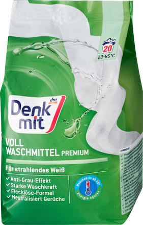 Vollwaschmittel Pulver für strahlendes Weiß Denkmit