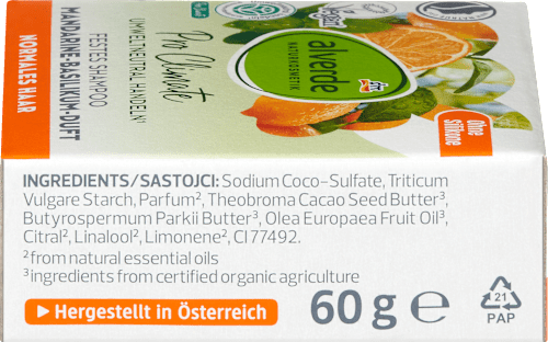 Festes Shampoo Mandarine-Basilikum alverde NATURKOSMETIK