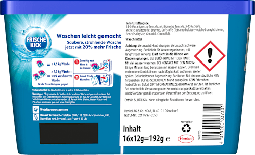 Vollwaschmittel Caps Power Deo Frische-Kick Spee