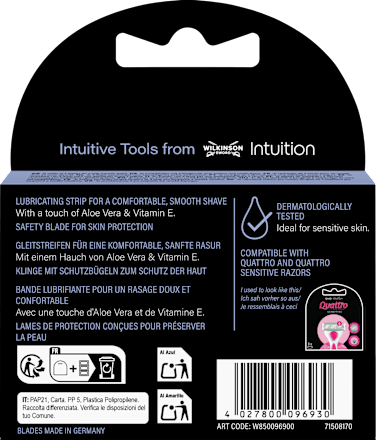 Rasierklingen, Intuition Quattro Sensitive WILKINSON SWORD