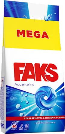 Deterdžent za veš u prahu Aquamarine, 90 pranja FAKS