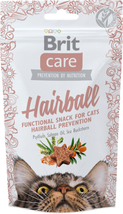 Pochúťka pre mačky care Hairball Brit
