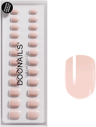 Künstliche Nägel, Soft Gel Press Ons Classic French Extra Short Square Doonails