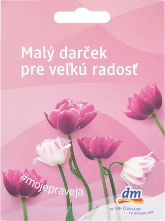 Darčeková karta v hodnote 50 € dm