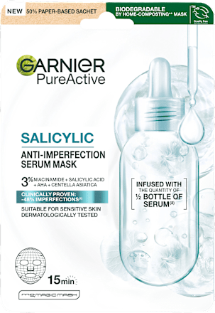 textilní pleťová maska Salicylic GARNIER PureActive