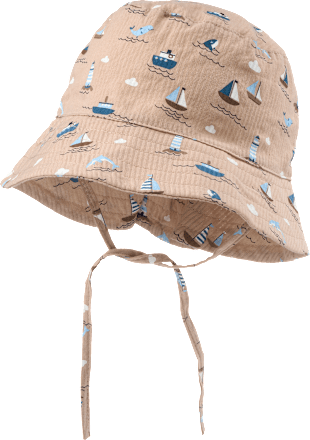 Hut mit Schiffs-Muster aus Musselin, beige, Gr. 46/47 ALANA