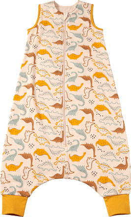 Schlafsack mit Beinen 1,5 TOG mit Dino-Muster, beige, 110 cm ALANA