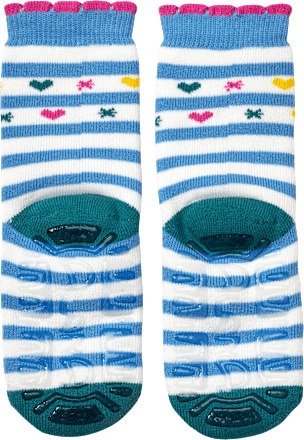 Stoppersocken mit Regenbogen-Muster, blau & rosa, Gr. 25/26 ALANA