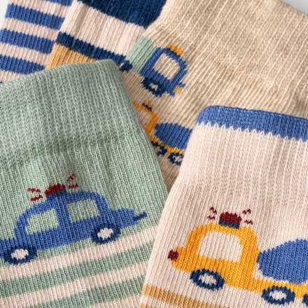 Socken mit Baustellen-Motiven, blau, Gr. 23/26 PUSBLU