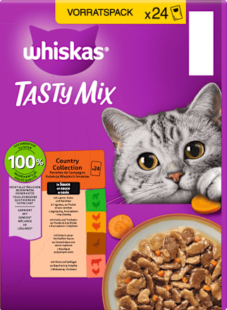 Nassfutter Katze Country Collection in Sauce, Tasty Mix Multipack (24x85 g) Whiskas