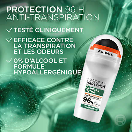 Antitranspirant Deo Roll-On Clinical Ultra Derma Dry L'ORÉAL PARiS MEN EXPERT