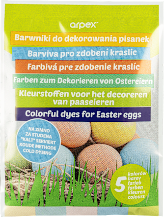 Zestaw barwników do pisanek, 5 kolorów Arpex