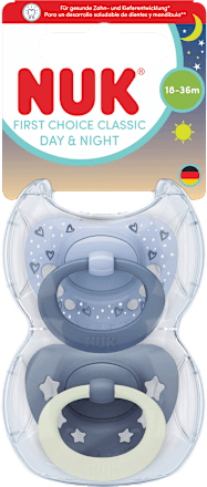 Schnuller First Choice Classic Day & Night 18-36 Monate sortiert NUK