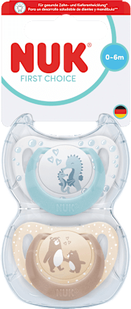 Schnuller First Choice, 0-6 Monate sortiert NUK