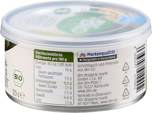 Brotaufstrich, Vegane Pastete Gartenkräuter dmBio