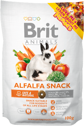 Jemná pochúťka pre hlodavce ANIMALS ALFALFA SNACK Brit