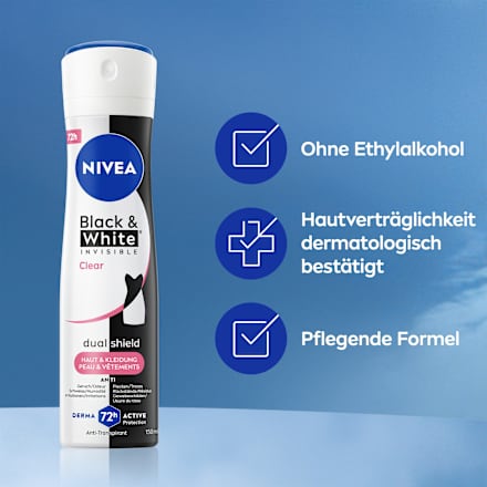 Antitranspirant Deospray Black & White Invisible Clear NIVEA