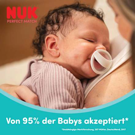 Schnuller Perfect Match Beige/Rot 0-6 Monate NUK