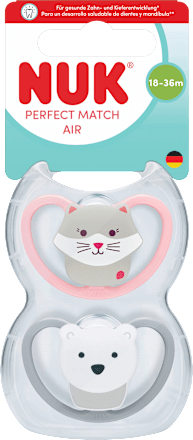 Schnuller Perfect Match Air Katze/Eisbär 18-36 Monate NUK