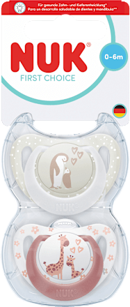 Schnuller First Choice Punguin/Giraffe 0-6 Monate NUK