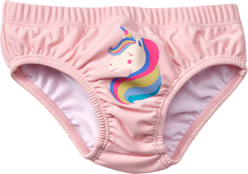 Windelbadehose mit Einhorn-Motiv, rosa, Gr. 74/80 PUSBLU