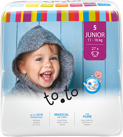 Otroške plenice Junior, velikost 5 (11-16 kg) to.to