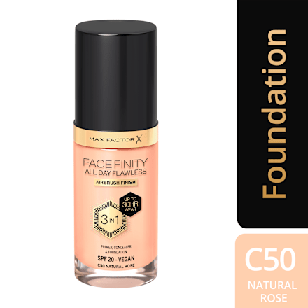 Facefinity 3u1 tekući puder – C50 Natural Rose, SPF 20 MAX FACTOR