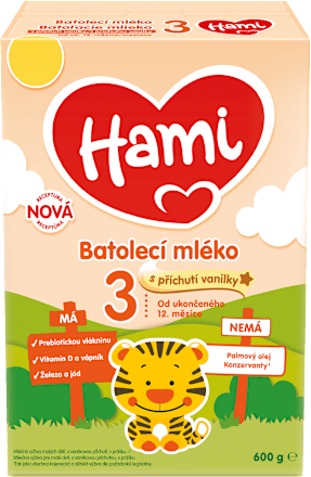 pokračovací mléčná kojenecká výživa 3 vanilková příchuť 12m Hami