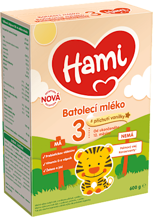 pokračovací mléčná kojenecká výživa 3 vanilková příchuť 12m Hami