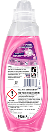Colorwaschmittel flüssig Magic Wash Quick & Care Coral