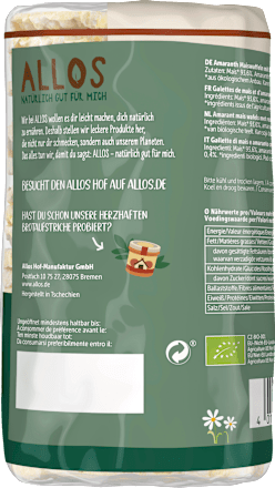 Amaranth Maiswaffeln Rosmarin & Meersalz ALLOS