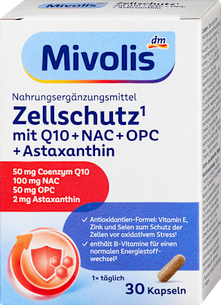 Capsulele pentru protecția celulelor Q10 + NAC + OPC Mivolis