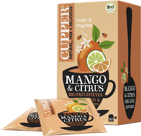 bio čaj s příchutí Mango & Citrus 20x1,8 g Cupper