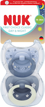 Schnuller First Choice Classic Day & Night Blau 18-36 Monate   NUK