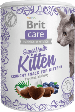 Chrumkavá pochúťka pre mačiatka Care Superfruits Kitten Brit