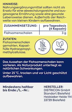 Kapseln Flohsamenschalen Zirkulin