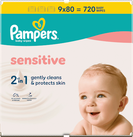 Feuchttücher Sensitive (9x80 Stk.) Pampers