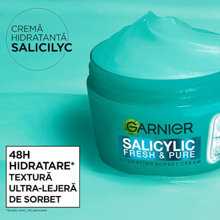 Cremă hidratantă sorbet cu acid salicilic GARNIER