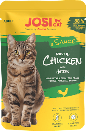 Mokra karma dla kota, kurczak z ziołami w sosie JosiCat