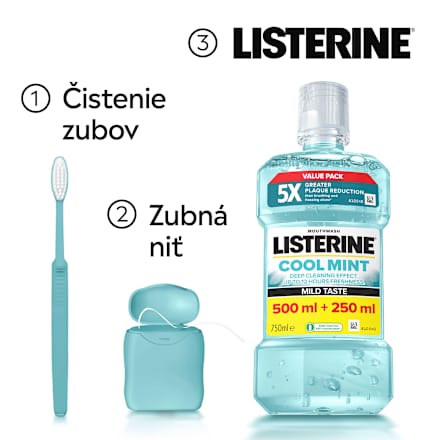 Ústna voda Cool Mint Mild Taste Listerine