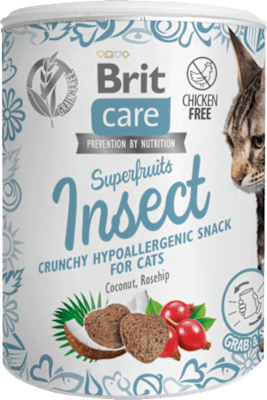 Chrumkavá pochúťka pre mačky Care Superfruits Insect Brit